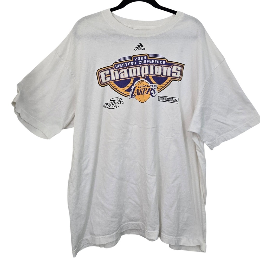 adidas LA Lakers 2009 Western Conference Champions Locker Room T Shirt Mens 2XL